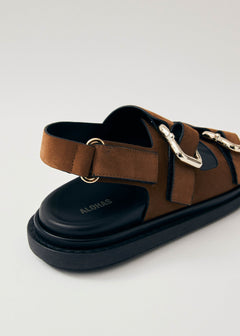 Harper Suede Leather Sandals Brown