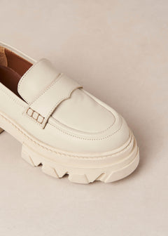 Trailblazer Chunky Leather Loafers Cream White