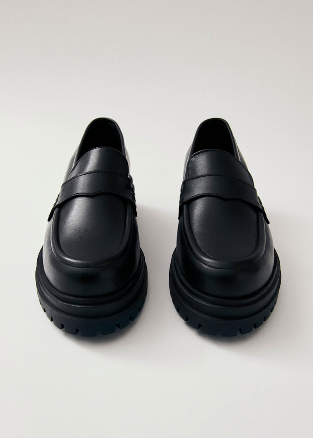 Obsidian Leather Loafers Black