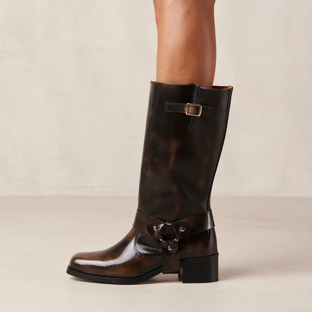 Rocky Brushed Brown Leather Boots