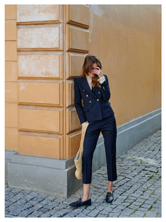 Cigarette Pants Navy Blue