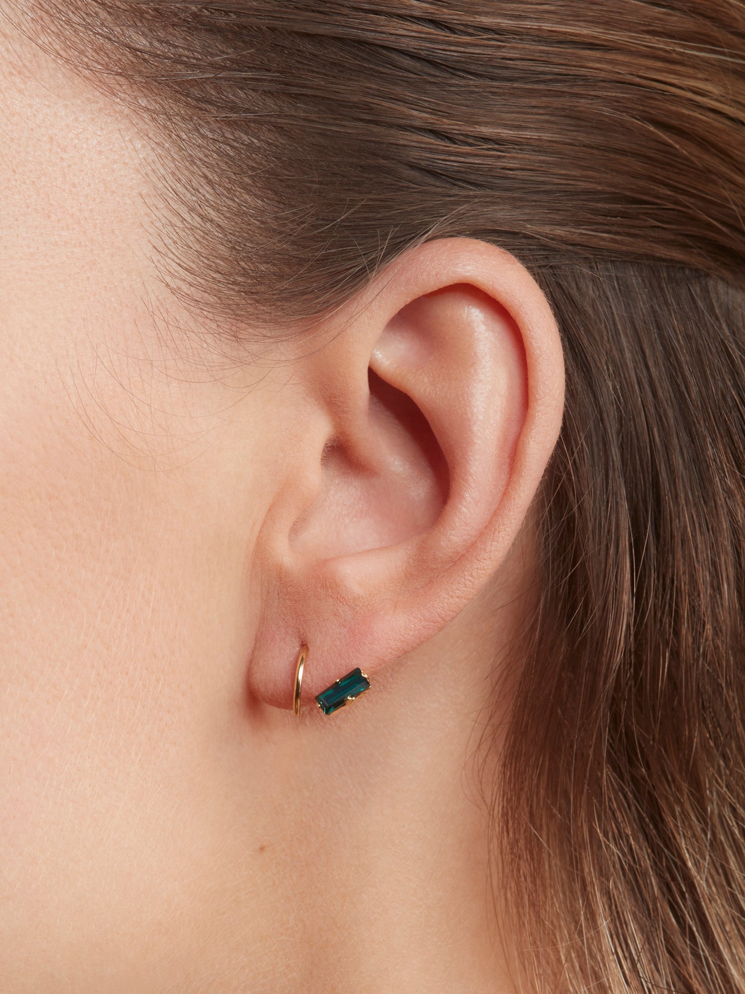 Edgar Single Earring Emerald Green