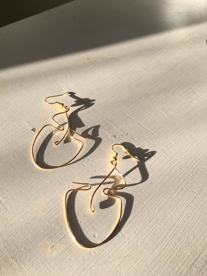  - Faces Gold Earrings