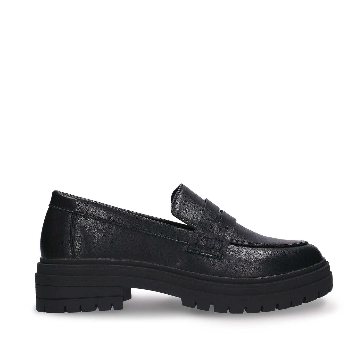 Fiore Black Vegan Loafer Chunky Sole