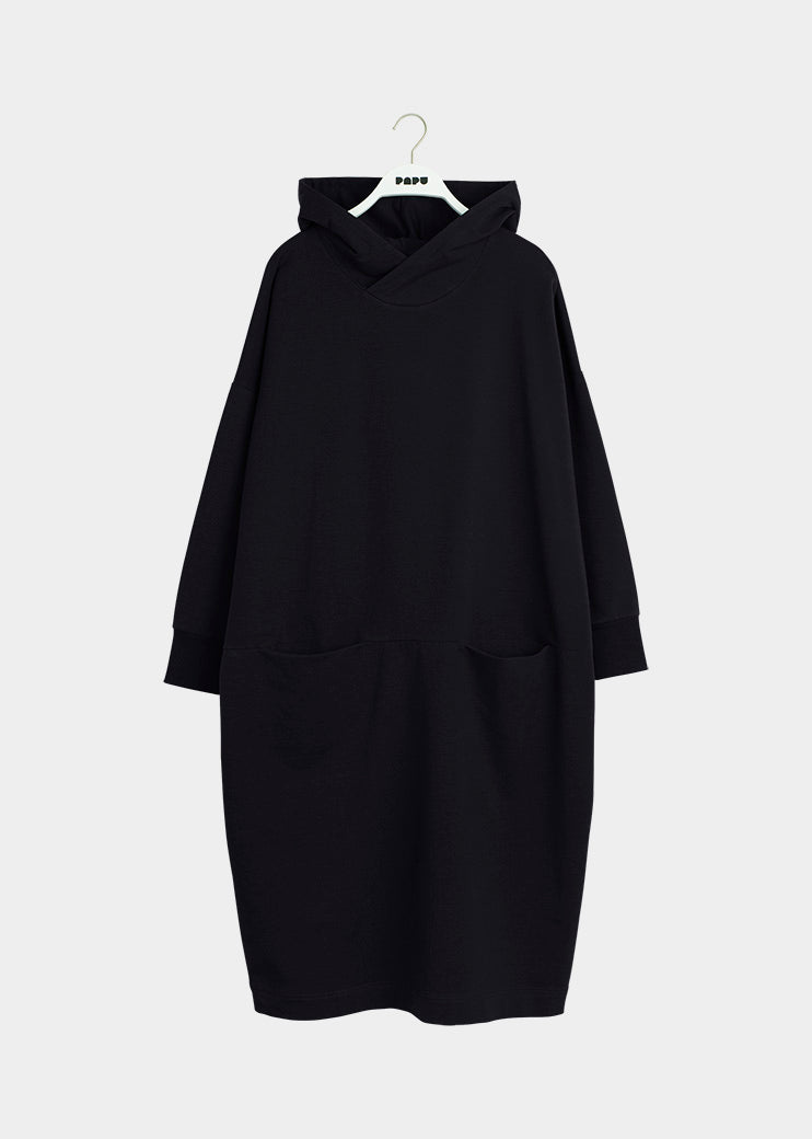 Giant Hoodie Dress Black IVALO.COM