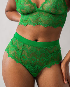 Lace Highwaist String Green Ivy