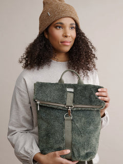 Kohmea Mini Backpack Faux Fur Green