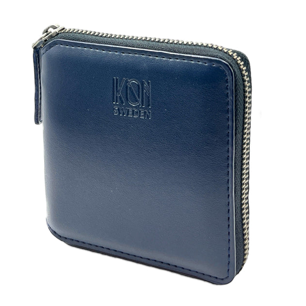 Kivik Apple Leather Small Zip Wallet Blue