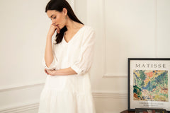 Jasmine Linen Dress White