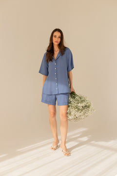 Cassis Linen Set Blue