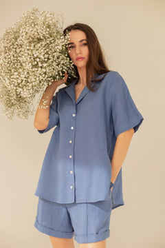 Cassis Linen Set Blue