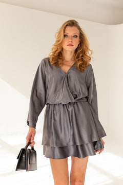 Camelia Dress Gray Pearl