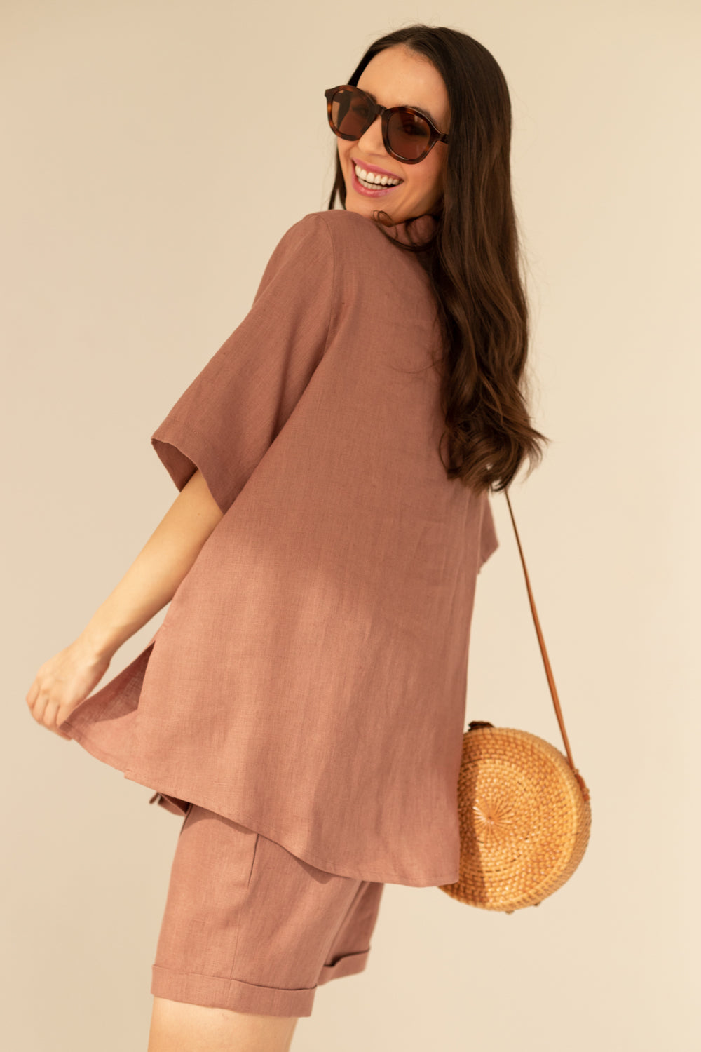 Cassis Linen Set Light Chocolate