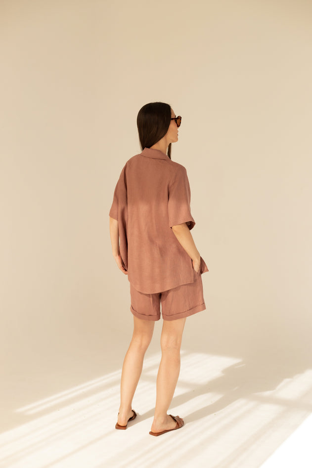 Cassis Linen Set Light Chocolate