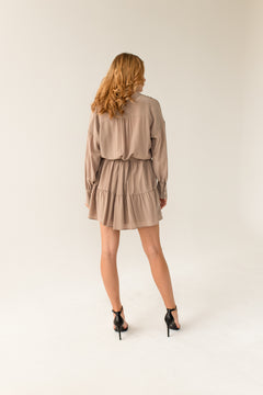 Anais Silk Dress Taupe