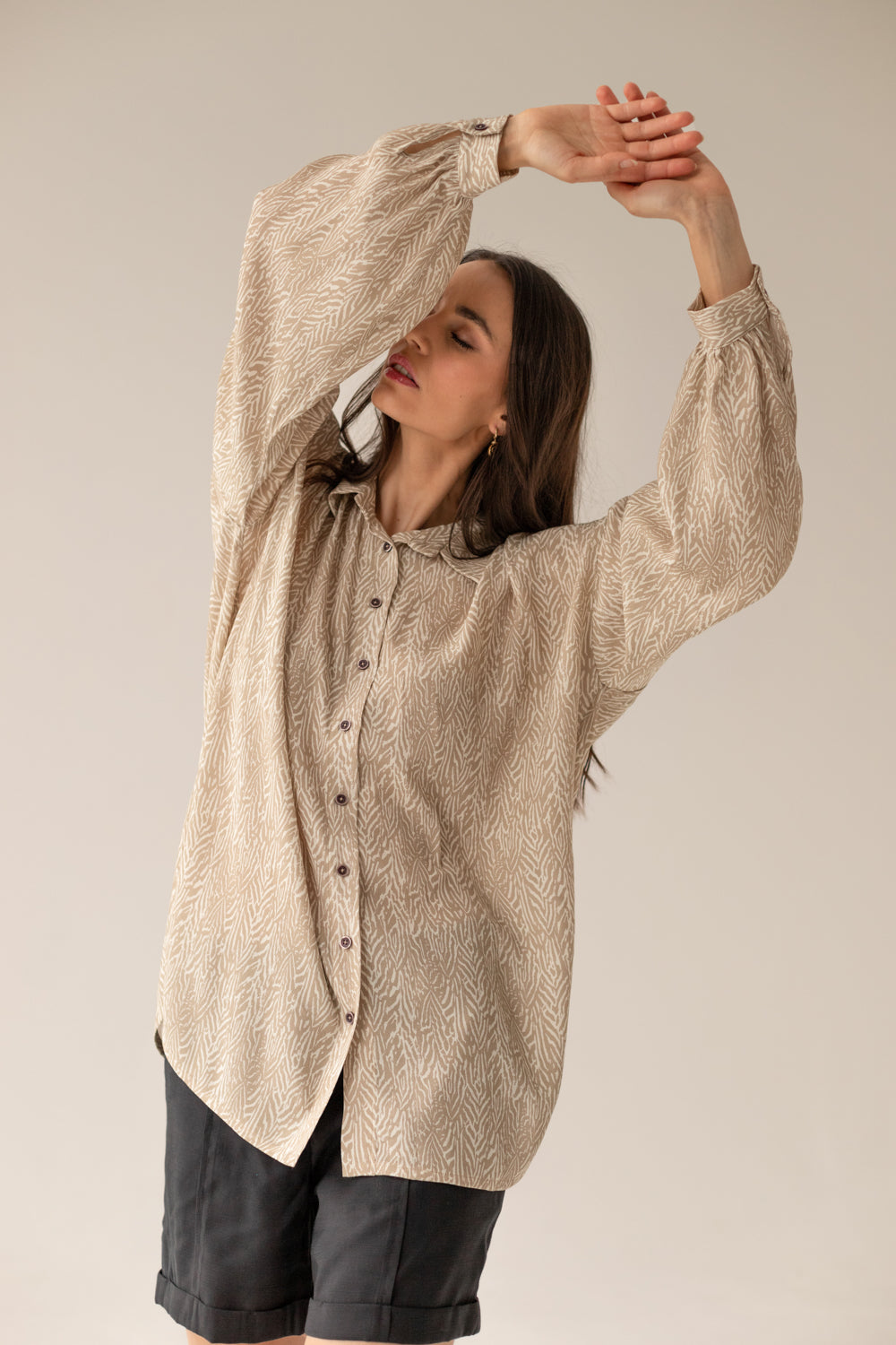 Summer Shirt Beige Print