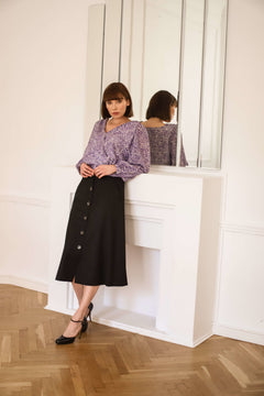 Button Skirt Black