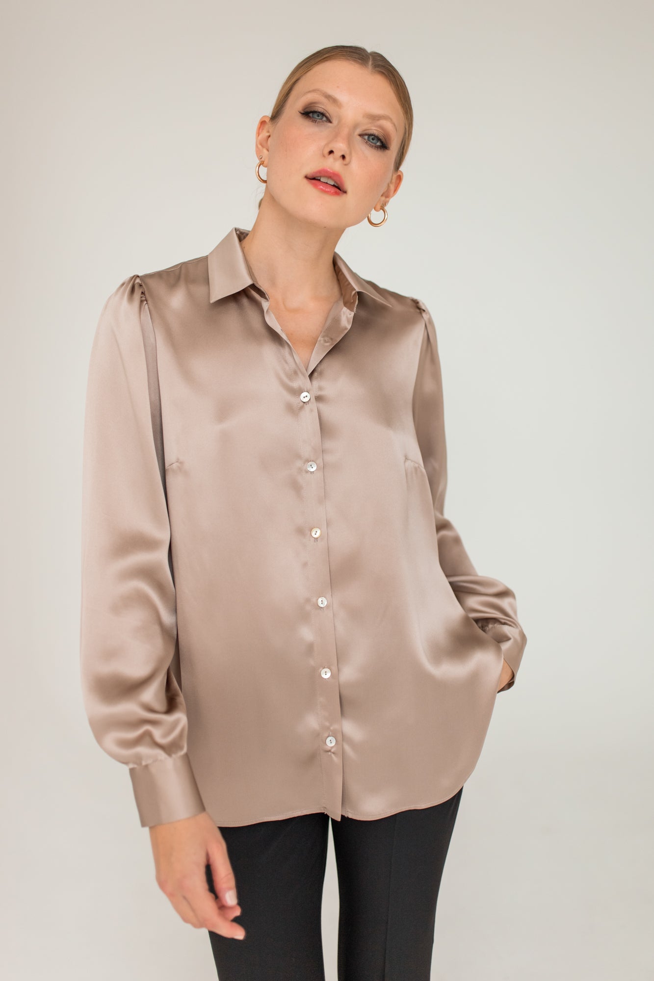 Silk Shirt Taupe