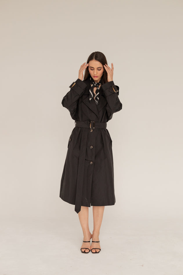 Oversized Trench Coat Black