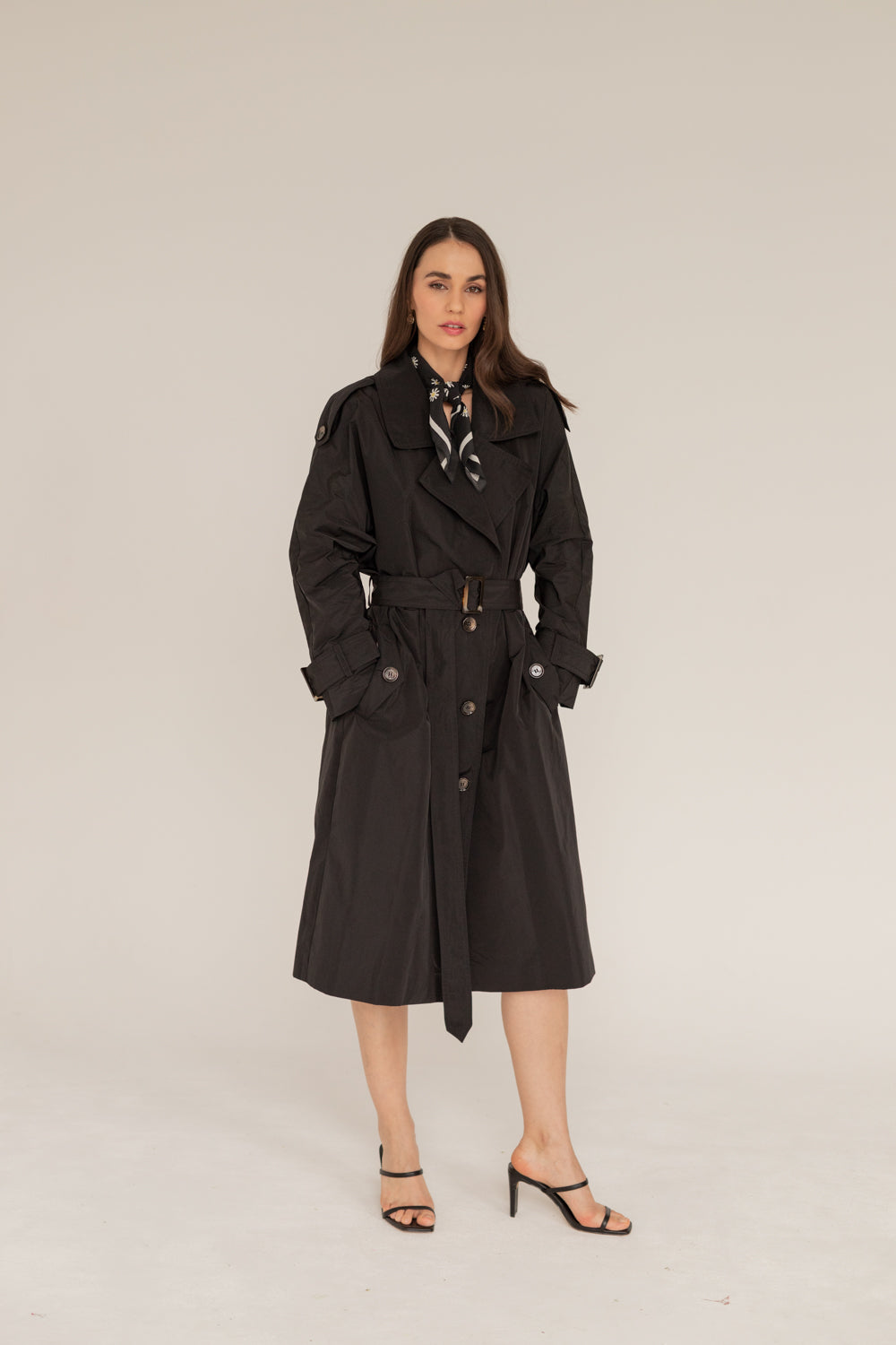 Oversized Trench Coat Black