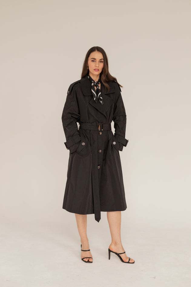 Oversized Trench Coat Black