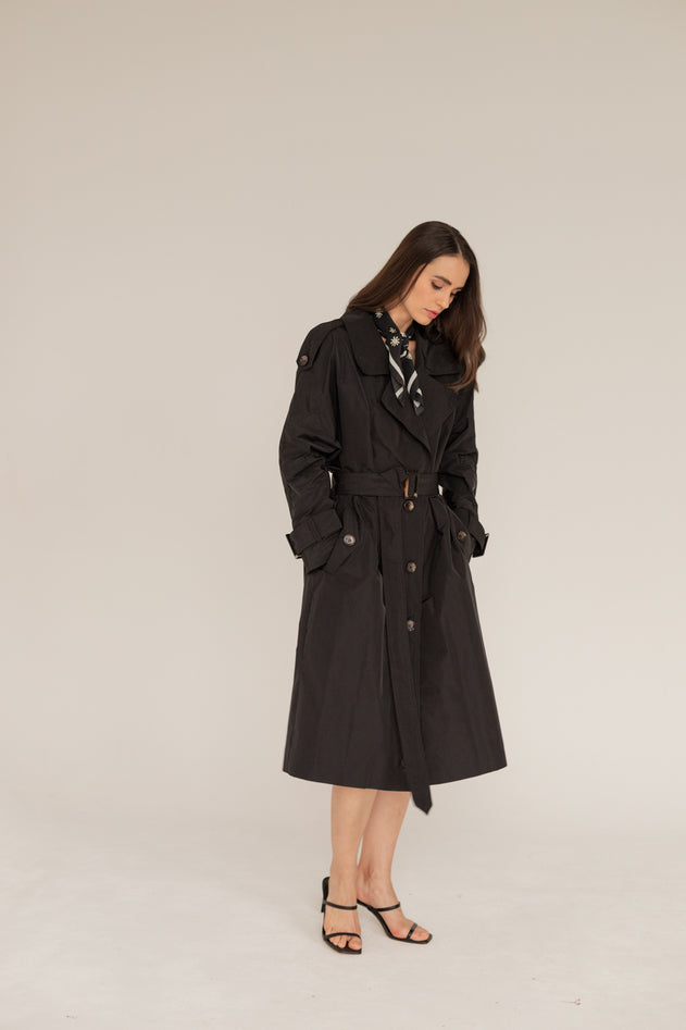 Oversized Trench Coat Black