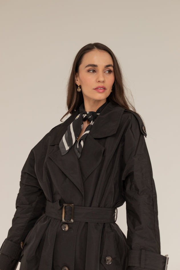 Oversized Trench Coat Black