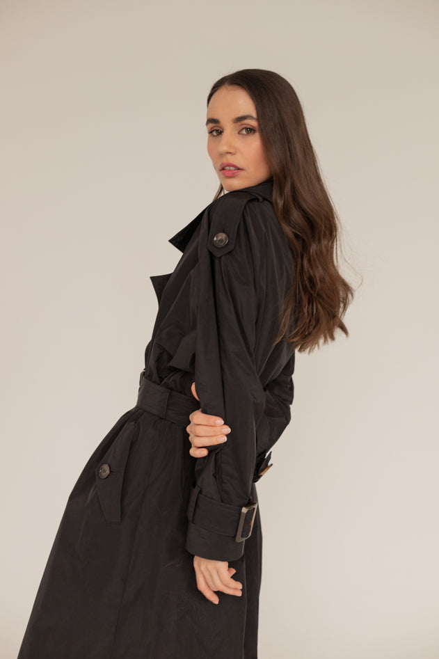 Oversized Trench Coat Black