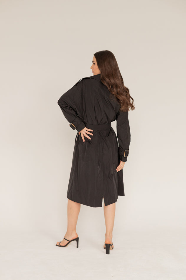 Oversized Trench Coat Black