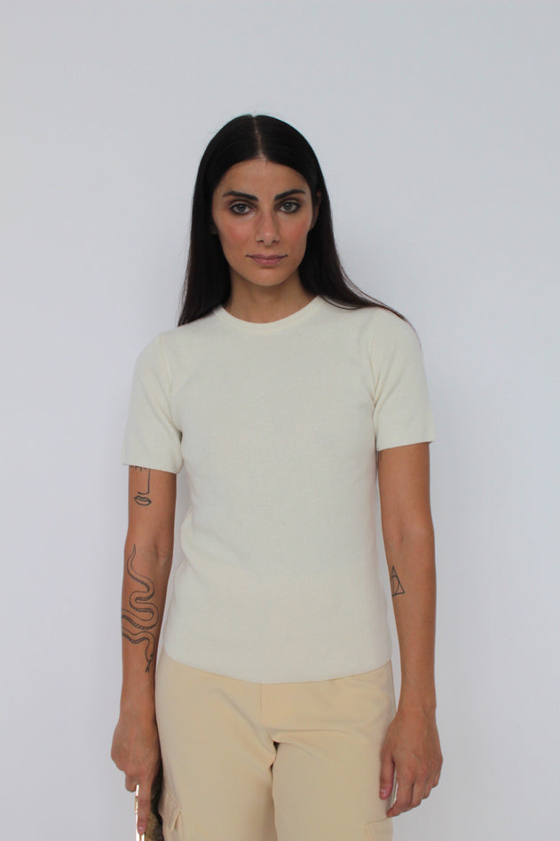 Alba Cashmere Blend Knit T-Shirt