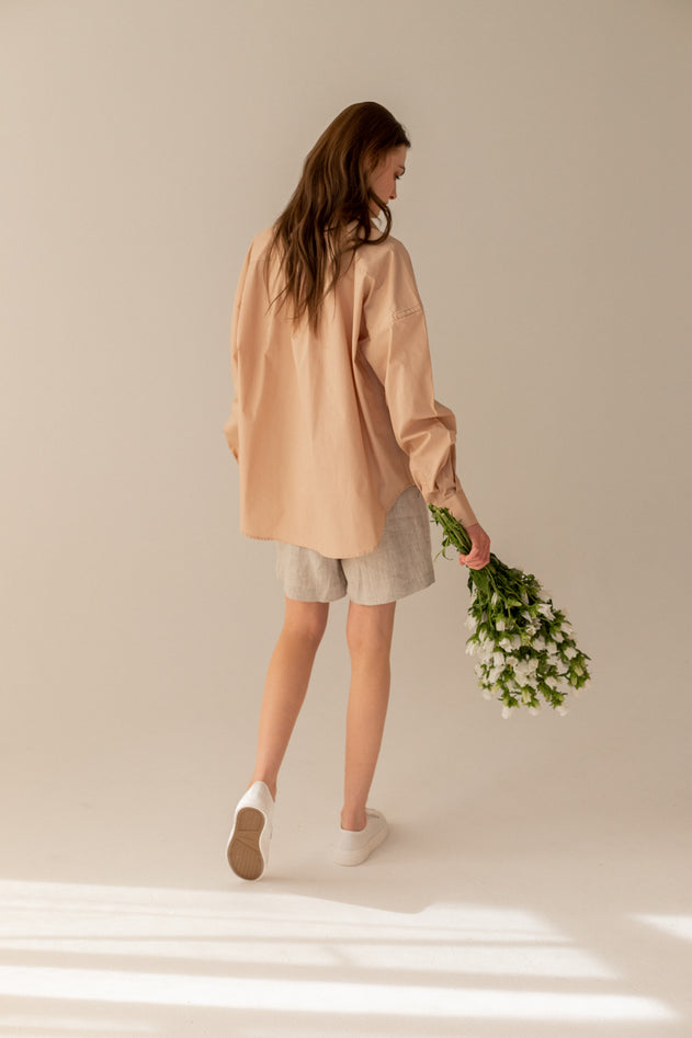 Classic Oversize Shirt Beige