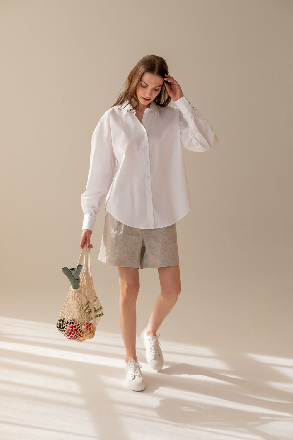 Linen Shorts Beige