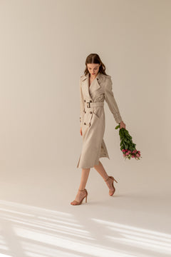 Silk Trench Coat Champagne