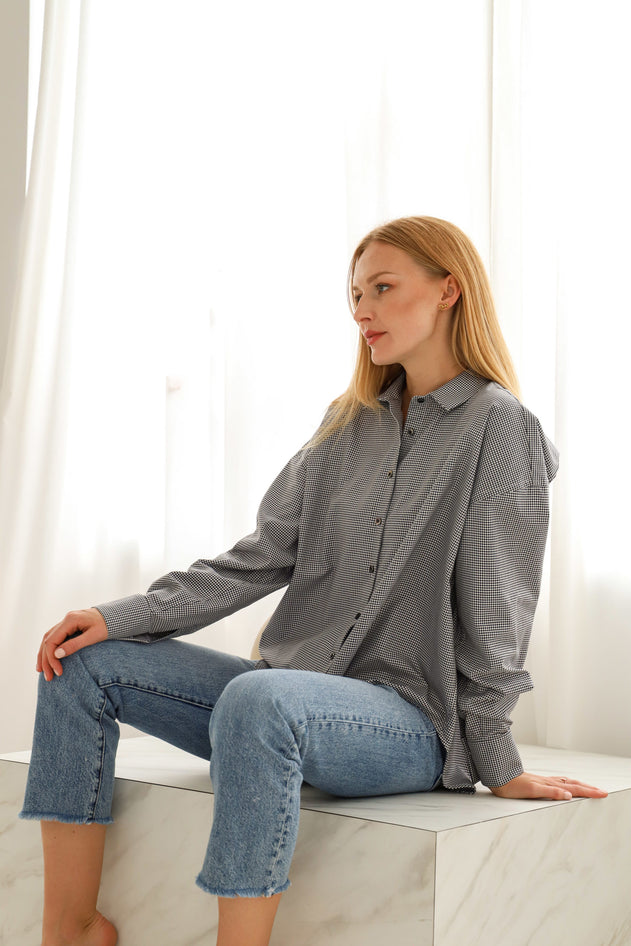 Classic Oversize Shirt Pepite Pattern