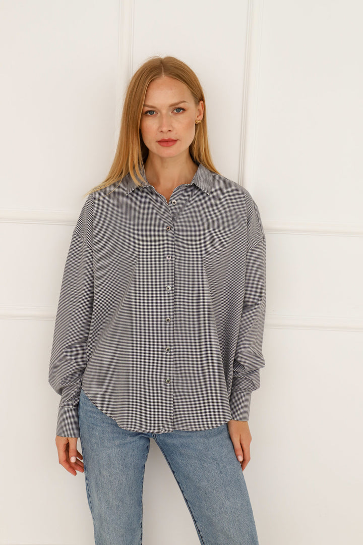 Enteliér - Classic Oversize Shirt Pepite Pattern