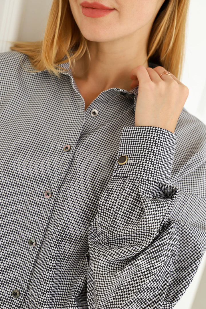 Enteliér - Classic Oversize Shirt Pepite Pattern