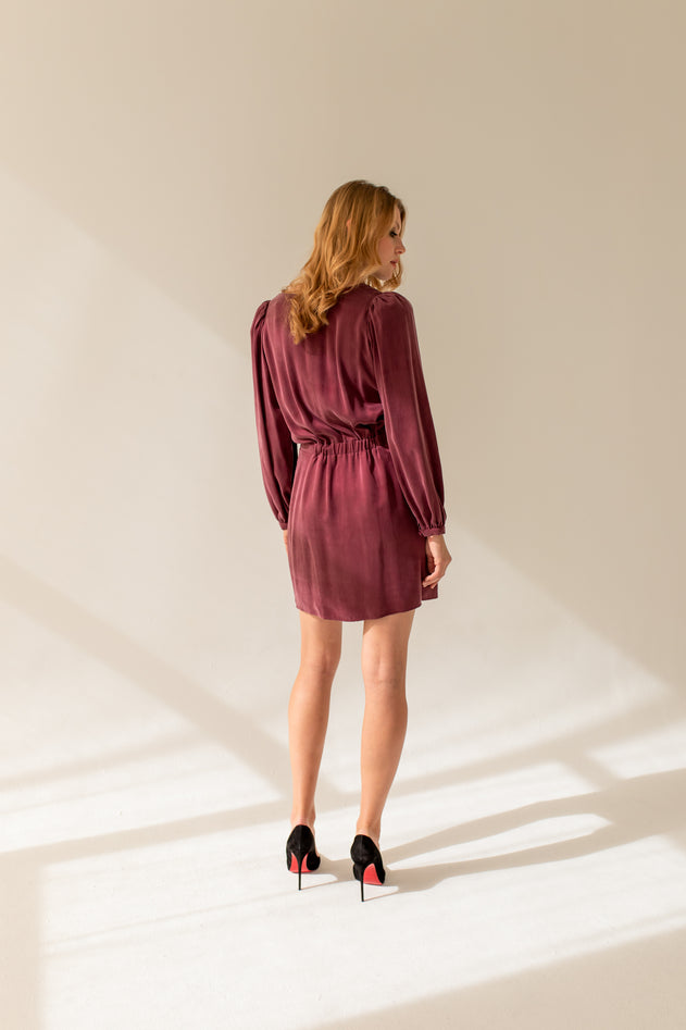 Margot Burgundy Dress