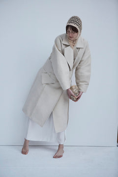 Snegurochka Wool Hemp Coat Cream White