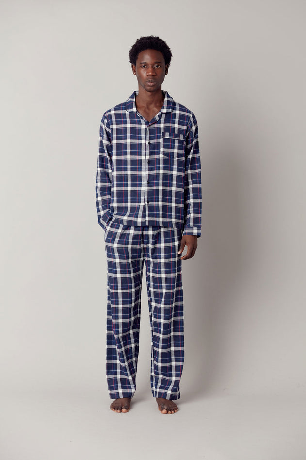 Jim Jam Mens Cotton Pyjama Set Dark Navy