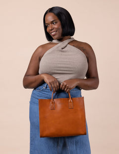 Jackie Classic Leather Bag Cognac Brown