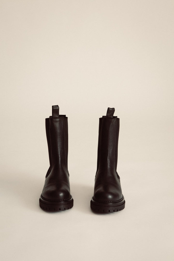 JUTELAUNE - High Chelsea Boots Black