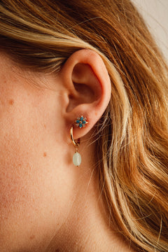 Quartzite Single Earring Green