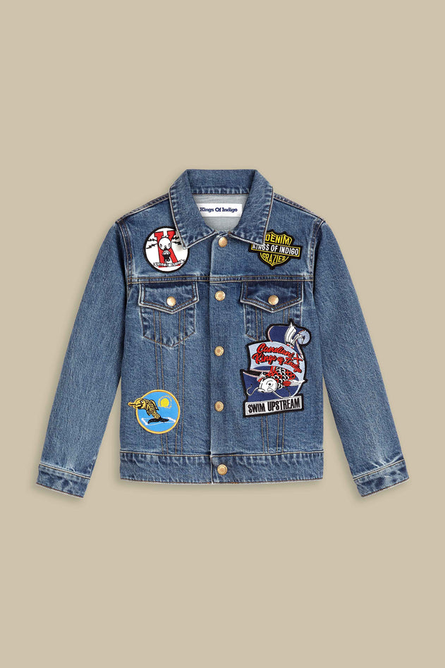 Kids' Koi Jacket Bio Stretch Blue Badge Allover