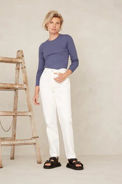 Caroline Cropped Holo Optical White