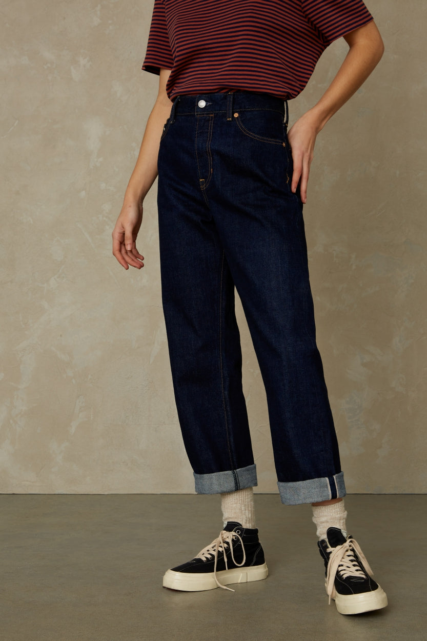 Liora Cropped Jeans Selvage Fade Indigo Rinse