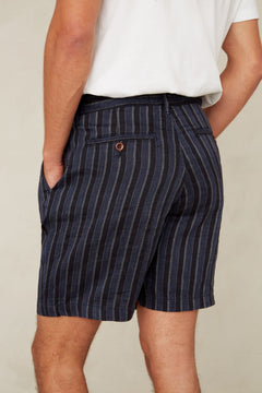 Cronus Shorts Blue Linen Stripe