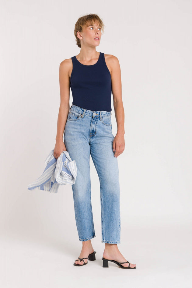 Caroline Cropped Jeans Blue Reef Super Light