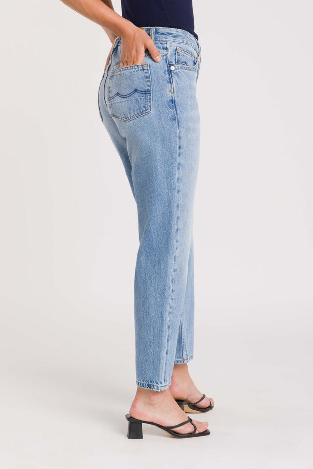 Caroline Cropped Jeans Blue Reef Super Light