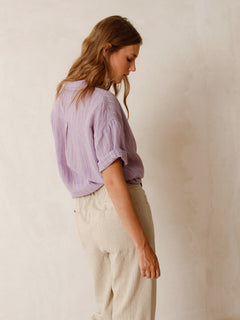 Tricolor Striped Shirt Lilac