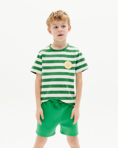 Kid's T-Shirt Striped Green/White